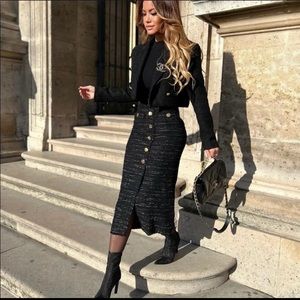 Zara Button Pencil Skirt